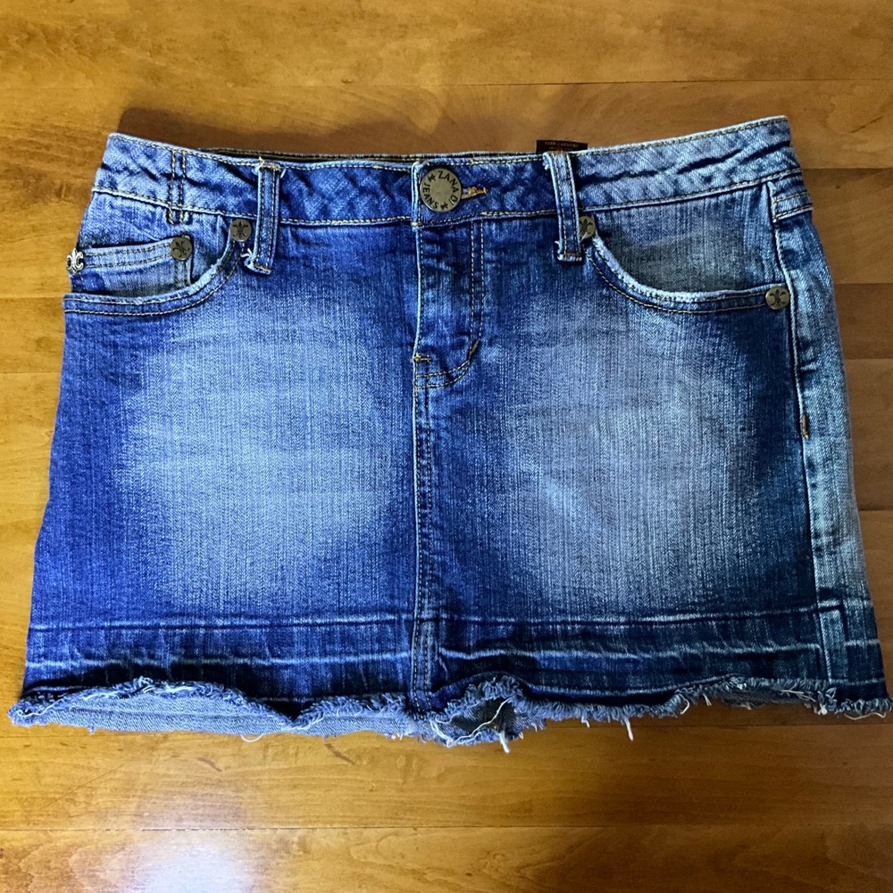 Vintage Zana Di Jeans Womens Blue Denim Mini Skirt Low‎ Rise SZ 9 Y2K